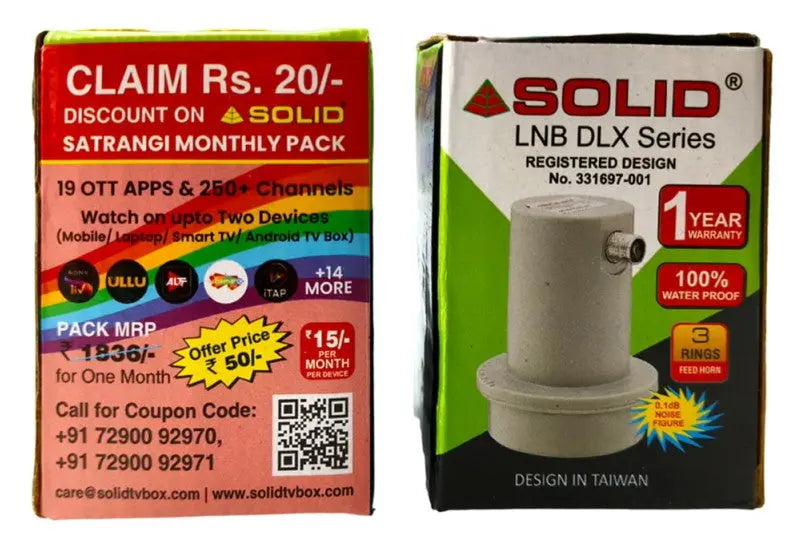 Buy SOLID FS-414 DLX Universal Ku-Band DTH LNB at lowest rates - Garima Electronics
